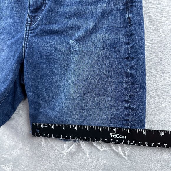 Express Original Girlfriend Shorts Womens Size 6 High Rise Distressed Blue - Picture 8 of 10